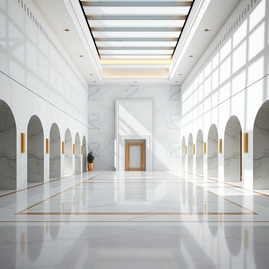 A minimalist architectural structure with clean lines and ge